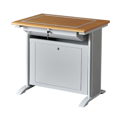 臻远ZY4012407隐藏式翻转电脑桌培训桌教室机房多媒体学习桌办公桌A款单人位