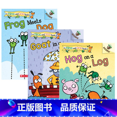 [正版]An Acorn系列英文原版A Frog and Dog Book系列3册幽默搞笑平装绘本章节英语故事书学乐大树