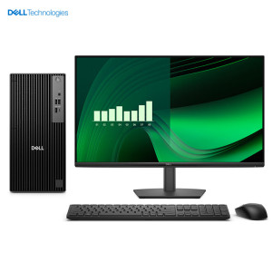 戴尔dell Pro Tower QCT1250 企业级高端商用办公绘图设计台式机电脑整机 定制I5-14500 32G内存 1T固态 集成显卡 配27英寸显示器