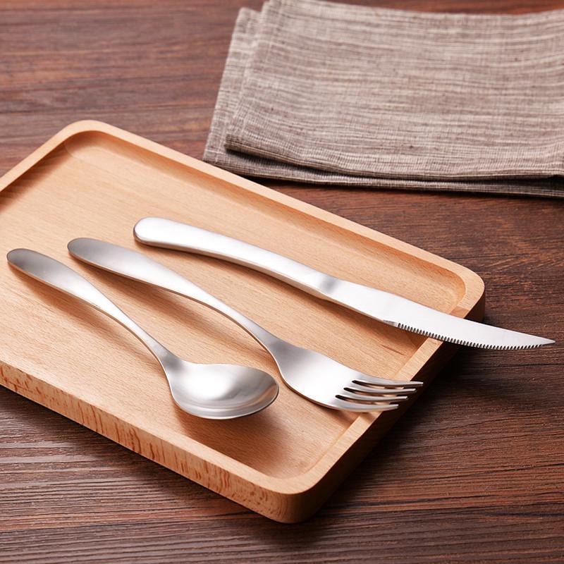 简约西餐具刀叉勺家用不锈钢牛排刀叉餐具套装-刀叉勺3件