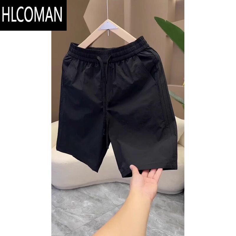 HLCOMAN2025新款夏季薄款透气简约短裤男士时尚潮流青少年百搭休闲五分裤