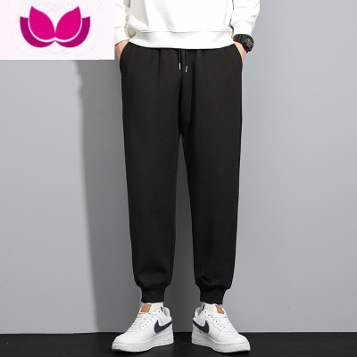 七斓运动裤男孩束脚高弹力加绒加厚卫裤初中学生宽松休闲长裤