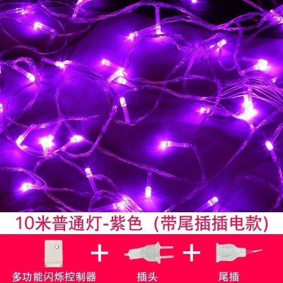 家柏饰(CORATED)新年春节过年星星灯饰卧室装饰房间布置小彩灯闪灯串灯满天星 10米普通灯-紫色(带尾插插电款)