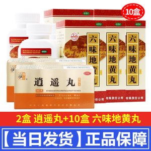 仲景 逍遥丸 360丸 浓缩丸月经不调疏肝健脾养血调经肝气不舒胸胁胀痛食欲减退丸剂[健脾益肾类目:2盒+10盒六味地黄丸