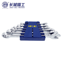 长城精工 6件套公制平板镜抛两用扳手组套 开口梅花扳手工具组套 8-19mm 320106 1套
