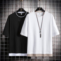 男装短袖T恤夏季新款男士纯棉半袖体恤韩版纯色圆领打底衫潮_1