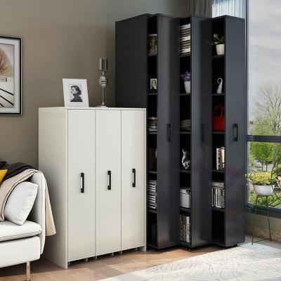 森美人移动可抽拉书柜储物收纳柜隐形式推拉防尘书架组合抽屉柜带轮书橱