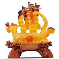 家柏饰(CORATED)一帆风顺帆船摆件客厅酒柜电视柜创意家居饰品办公室船工艺品
