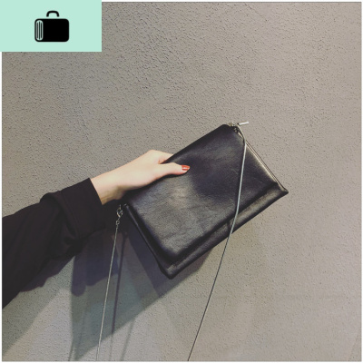 ins小包包女2020新款潮韩版百搭时尚简约软皮链条迷你单肩斜挎包NEW LAKE 黑色黑色--软女斜挎包