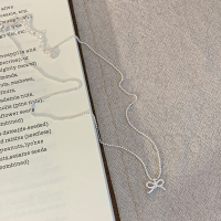 S925纯银麻花蝴蝶结项链女ins风春夏颈链锁骨链韩国优雅温柔送女朋友老婆情人节七夕生日礼物