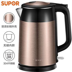 苏泊尔(SUPOR)ZMD安心系列 电水壶热水壶 1.7L全钢无缝双层防烫电热水壶 304不锈钢烧水壶 17S26A