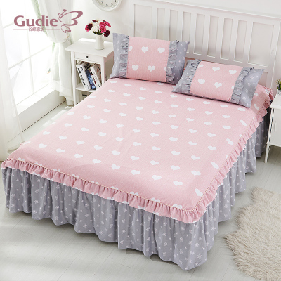 谷蝶全棉床裙保护套单件纯棉1.5米1.8床套防尘床罩床单床笠