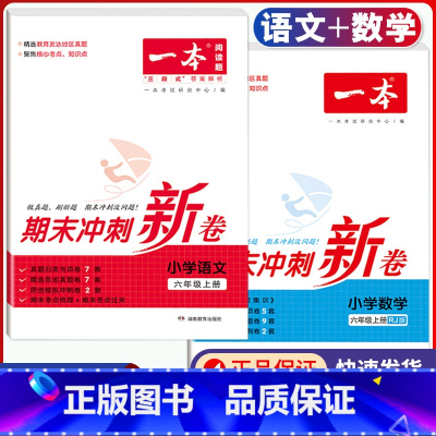 6年级上册 语文+数学 期末冲刺新卷 小学通用 [正版]小学期末冲刺新卷语文数学一年级二年级三年级上册下册四五六年级人教