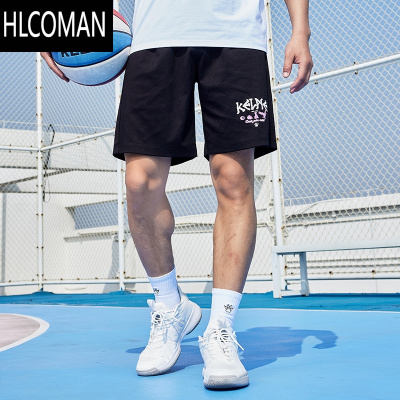 HLCOMANKEL潮流休闲篮球裤短裤男2025夏季新款不过膝针织运动裤