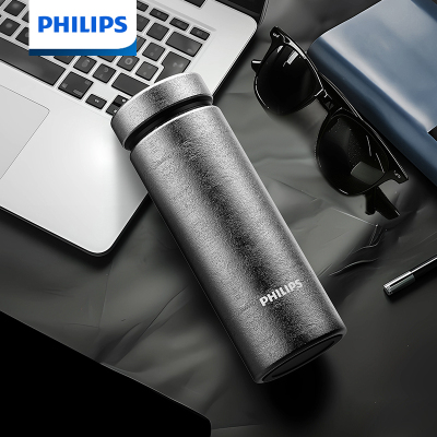 飞利浦纯钛保温杯茶水分离水杯男女士商务泡茶杯节日送礼支持定制刻字