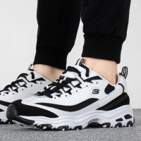 Skechers斯凯奇男鞋新款厚底复古熊猫鞋轻质缓震运动休闲鞋894129-WBK ZP