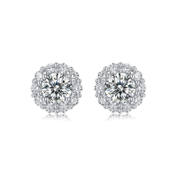 玖钻珠宝奢华贵族女士爪镶耳钉璀璨夺目送恋人佳品