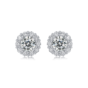 玖钻珠宝奢华贵族女士爪镶耳钉璀璨夺目送恋人佳品