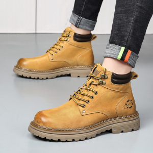 马丁靴男款真皮秋冬季新款加绒加厚工装靴百搭时尚英伦风沙漠靴子