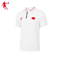 乔丹 针织短袖T恤衫男女同款翻领短T ZTS43221953A 乔丹白 S-4XL 件