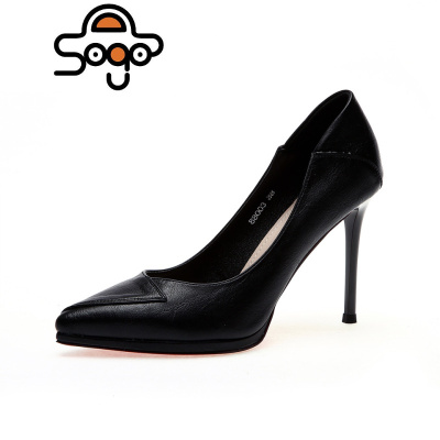 七色王国2020春季新款简约尖头通勤ol两穿单鞋女韩版防水台细跟超高跟鞋潮休闲鞋