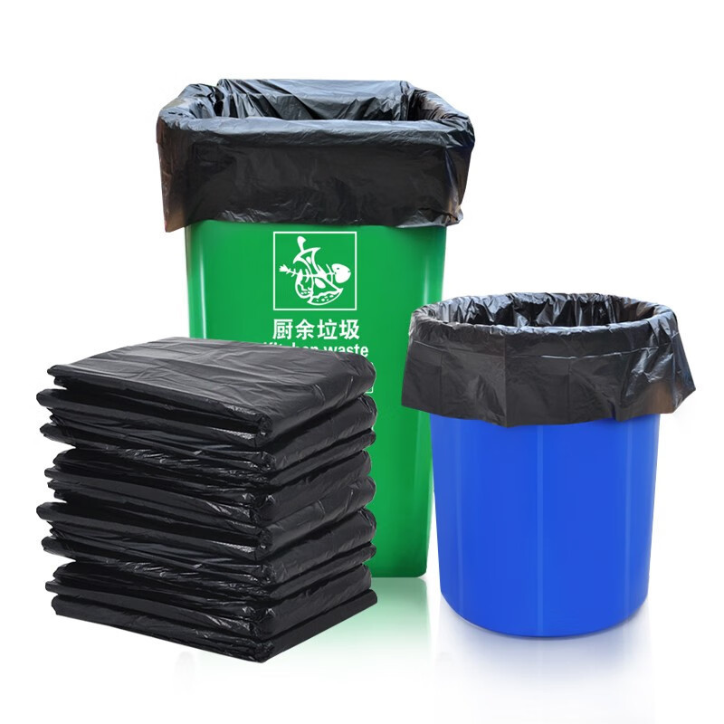 匹牧商用垃圾袋工业垃圾袋130*140cm平口式黑色25只装单位:件