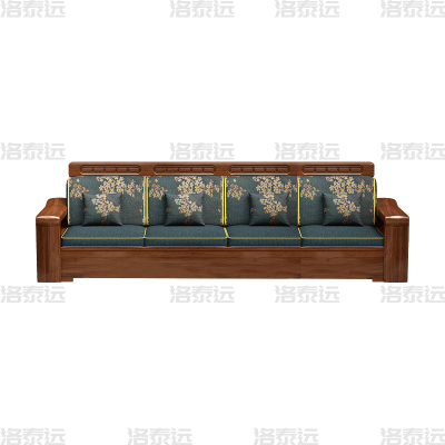洛泰远 LTY4022932 中式胡桃木实木沙发 四人位