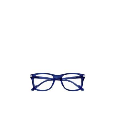 卡地亚(Cartier)几何平光镜女款醋酸纤维太阳镜附赠镜片时尚百搭 蓝色