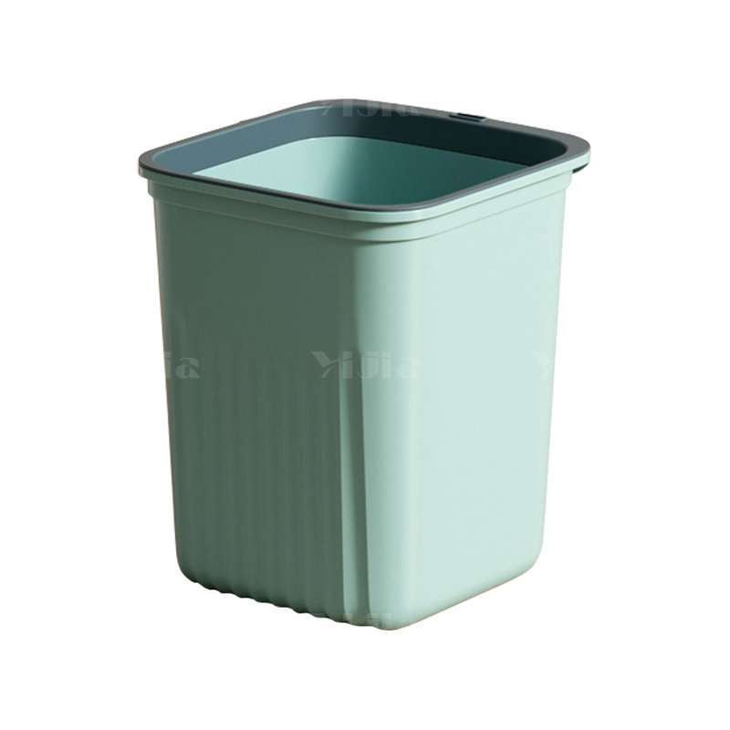 翌嘉YJ4122024 垃圾桶家用大容量客厅厕所卧室厨房宿舍办公室压圈纸篓 方形12L蓝色