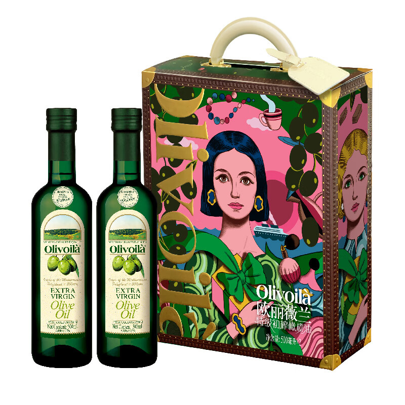 欧丽薇兰橄榄油做法多样口味香醇润滑特级初榨橄榄油500ml*2