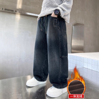 儿童装男童冬装裤子新款中大童秋冬款加绒加厚男孩冬季牛仔裤