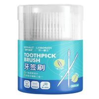 海氏海诺 300支装牙齿缝隙清洁牙签刷双头牙签刷口腔牙齿清洁一次性塑料牙缝刷