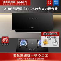 名气老板抽油烟机家用侧吸式油烟机21立方大吸力脱排油烟机烟灶套装挥手智控2215A搭配 4.8kW燃气灶大火力B506A