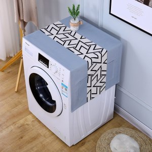 家柏饰(CORATED)遮盖巾棉麻冰箱罩防水盖布单双开冰箱巾洗衣机防尘罩微波炉罩 简约-美好 40*250cm(电视柜)