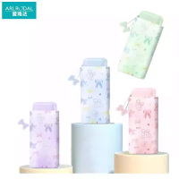 爱路达 扁六折黑胶防晒雨伞迷你遮阳伞 AL35T/把