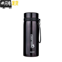 三维工匠1000大容量保温杯1不锈钢304水杯车载户外运动茶杯男女学生杯 750咖色+杯刷