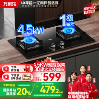 万家乐JZY-AY5猛火燃气灶具家用厨房台式嵌入式液化气煤气双灶4.5KW火力