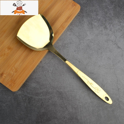 纯铜锅铲套装不粘锅家用厨房用具大全黄铜炒菜铲煎铲漏勺汤勺炊具 敬平 黄铜大号锅铲1把(长36cm)