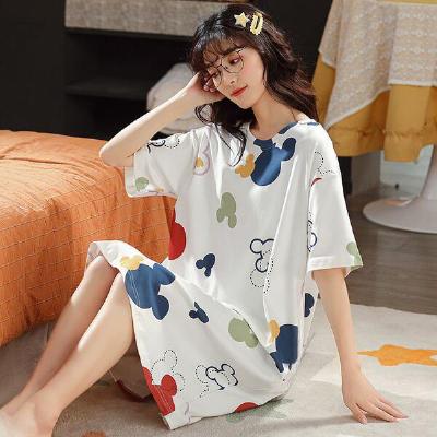 睡衣女夏季短袖睡裙女卡通可爱学生女士宽松孕妇大码可外穿家居服SexeMara
