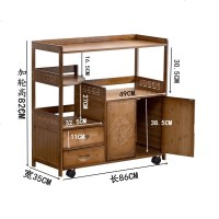 移动茶水柜厨房餐边柜茶水架水桶架子楠竹实木收纳置物架茶台边几