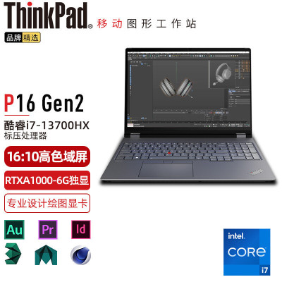 ThinkPad P16 (05CD) 英特尔酷睿i7 16英寸高性能轻薄设计师工作站笔记本电脑 定制i7-13700HX 32G 1TB RTXA1000 6G 2.5K超清