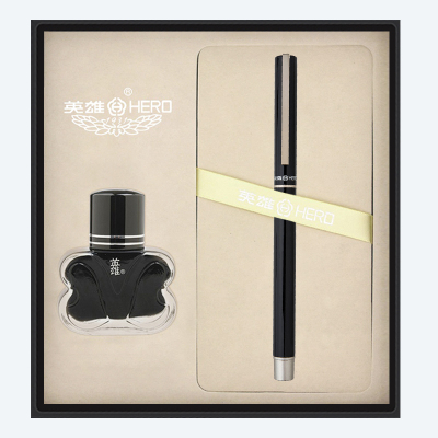 英雄（HERO）钢笔1507学生钢笔特细铱金笔墨水礼盒节日送礼