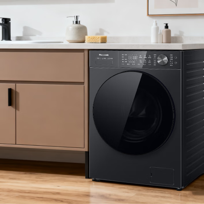 松下全自动10公斤悦影黑滚筒洗衣机XQG100-N4PD1 1级能效洗净比1.12白月光5 SERIES