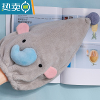 敬平网红同款浴帽擦洗头干发帽可爱女2021新款吸水速干包头发毛巾 浅米灰成人款