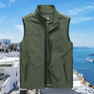 男装户外男士多口袋工装马甲登山摄影钓鱼坎肩休闲立领马夹男外套