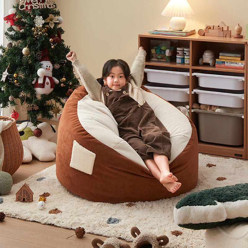 全友家居现代简约儿童布艺沙发客厅阳台新款单人懒人沙发