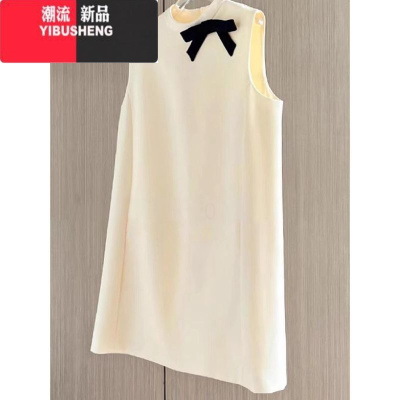 YIBUSHENG大码女装300斤法式显瘦无袖连衣裙胖mm季宽松减龄中长款裙子200