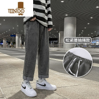 YANXU牛仔裤男款夏季潮牌美式高街ins潮流直筒宽松阔腿学生休闲九分裤