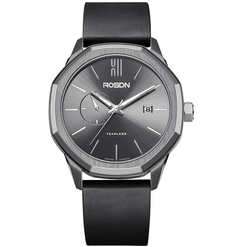 劳士顿(rosdn)无畏系列手表男自动机械表运动简约胶带男士怀表时尚