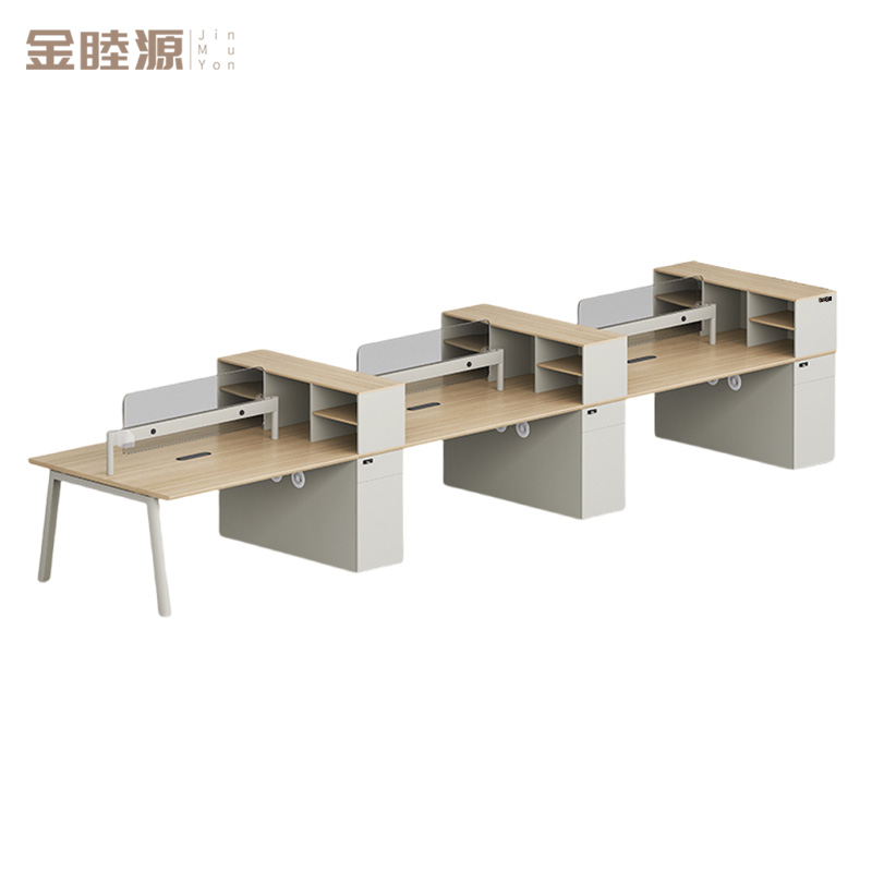 金睦源 屏风工位 六人[3.6米]卡其色+橡木色 张